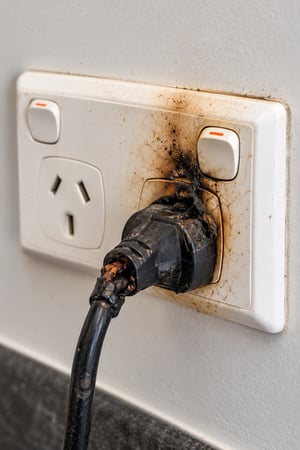 Burnt Electrical Outlet Inspection - low
